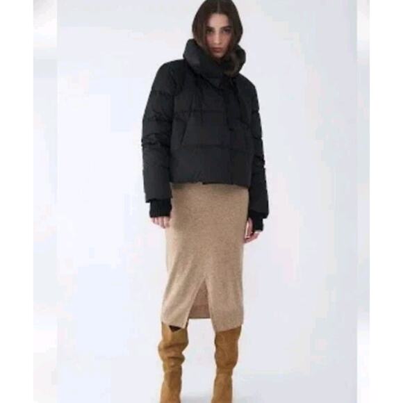 Søsken Studios Jazzy Black Genuine Down Fill Quilted Puffer Jacket Coat Parka XL - Picture 12 of 14